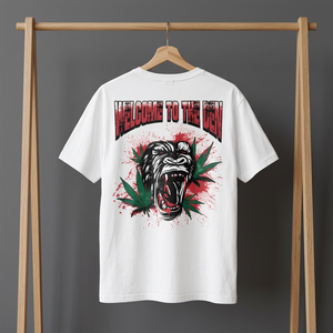 เสื้อยืดโอเวอร์ไซส์ทรงบ็อกซี่ ตัดสั้น ผ้าคอตตอน 100% คุณภาพสูง เนื้อผ้าหนา พิมพ์โลโก้ด้านหน้าตามสั่ง สำหรับผู้ชาย - Product Image 3