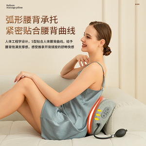 Home Use Airbag Massage <b>Pillow</b> With Heating Function For <b>Neck</b> Waist Back Relief Battery Powered Rechargeable Model - Product Image 1