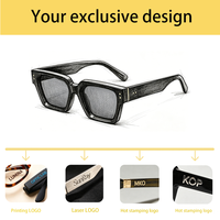 Lunettes de soleil vintage rétro personnalisées avec logo de marque pour hommes et femmes, monture rectangulaire orange, lunettes de soleil carrées tendance