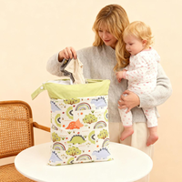 Sacs de voyage multifonctionnels imperméables à double fermeture éclair avec motif imprimé personnalisé, sacs de rangement pour bébé avec séparation humide/sec