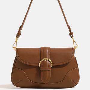 กระเป๋าสะพายไหล่หนังนิ่มแบบจีบหลากสีเรียบง่ายและมีสไตล์ - Product Image 1