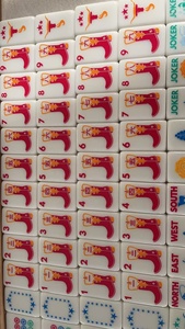 Mahjong de luxe moderne américain en acrylique rose, 160 tuiles, couleur personnalisée, durable, écologique, pliable, portable, peint à la main, pour l'intérieur - Product Image 6