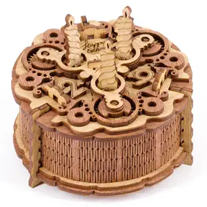 热卖环保有趣魔术拼图3D立方体生日蛋糕礼品拼图盒出口
