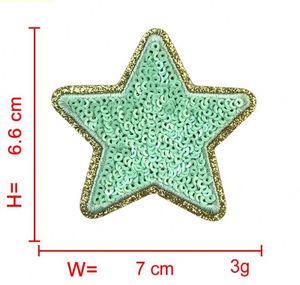 NEW Iron on Shiny High Quality Glitter Edge Sequin Star Patch - Product Image 4
