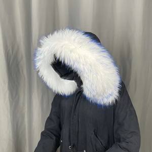 <span class=keywords><strong>Collar</strong></span> de piel de mapache de alta calidad, ropa con pelo de mapache cálido, de zorro real - Product Image 4