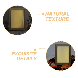 Cadre photo LED en bois de hêtre avec éclairage 3D en acrylique, veilleuse à capteur USB à lumière chaude, affichage décoratif mural - Product Image 2