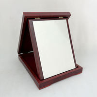 Plaque de reconnaissance d'entreprise personnalisée en bois avec boîte pliante doublée de velours, plaque dorée de luxe autoportante pour récompense de performance