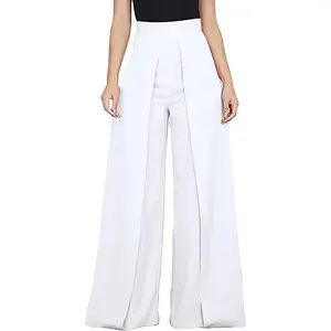 Hotel uniform for staff summer solid color split wide leg trousers for women's pants sexy