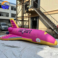Modèle de fusée d'avion gonflable rose personnalisé, accessoires de décoration publicitaire sur le thème de l'aérospatiale, y compris souffleur