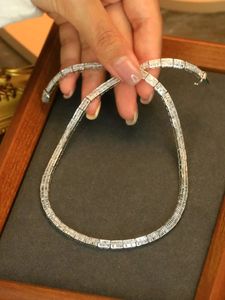 Xinfly Luxury 6.8ct Natural Diamonds Choker <b>Necklace</b> Full Baguette for Weddings and Fine Jewelry - Product Image 3