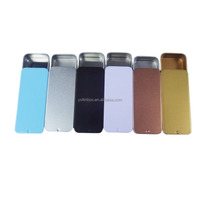 Boîte en étain rectangulaire recyclable de 80*34*12mm, 15g, noire, blanche, argentée, avec couvercle coulissant, pour pilules, bonbons, parfums solides, emballage en gros