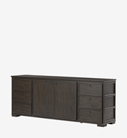 Buffet de salon moderne en bois massif de luxe léger avec 2 portes et 6 tiroirs pour usage hôtelier