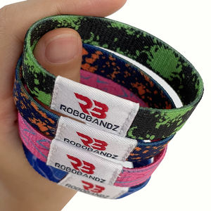 Pulsera Elástica de Tela de Poliéster de Moda de Alta Calidad y Económica para Eventos Publicitarios, Pulsera Personalizada con Logotipo - Product Image 2