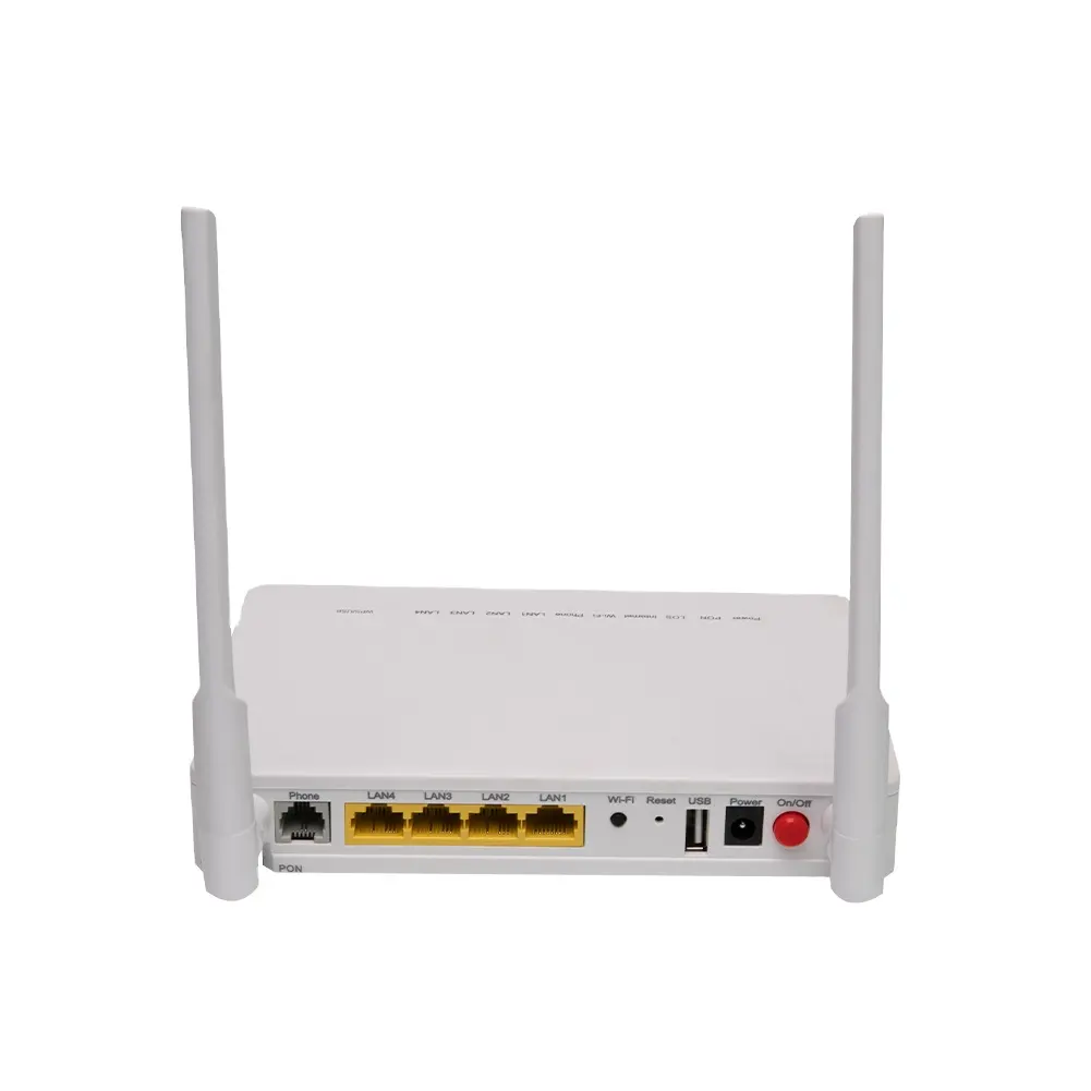 Ftth Gepon ONU F660 V8.0 1GE + 3FE + Wifi Modem Jaringan Serat Optik Gpon, Antena Wifi 5dBi