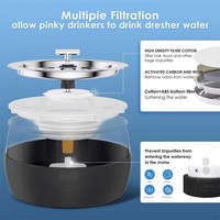 Fontaine à eau intelligente pour animaux de compagnie, en acier inoxydable, avec bec en T, capacité 3L, pour chats et animaux d'intérieur