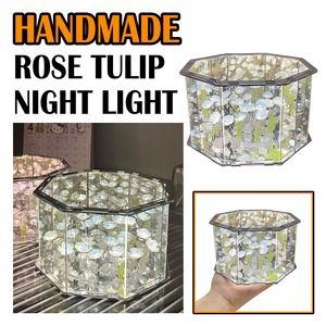 DIY Cubo LED Luz Nocturna Creativa ABS Tulipán Rosa Marco de Fotos Hecho a Mano Regalo de Cumpleaños con Nube Atmósfera Lámparas de Mesa - Product Image 2