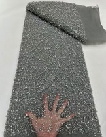 Chic Designs Appliqued Dentelle Tissu Paillettes Scintillantes Perles Dentelle Matériel pour Robes De Soirée