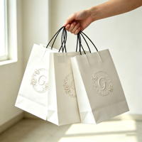 Sac en papier kraft brun personnalisé avec logo pour restaurant, vente au détail, livraison à emporter, emballage alimentaire, pain, SOS
