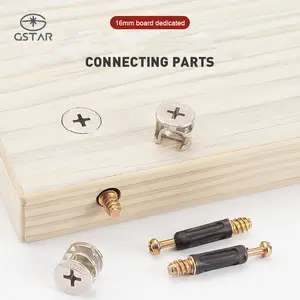 Mini juego de accesorios de conexión de Metal de aleación de Zinc, espigas de madera, muebles, conector tres en uno, cámara