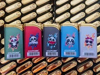 Nouveau briquet à flamme jet avec coque en fer, porte-cartes, allume-cigare électronique turbo à bascule