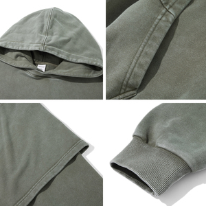 Venta al por mayor de gran tamaño Unisex personalizado de peso pesado sudaderas con capucha bordadas de Primavera de lavado personalizado de los hombres dos en uno Sudadera con capucha de algodón en blanco - Product Image 4