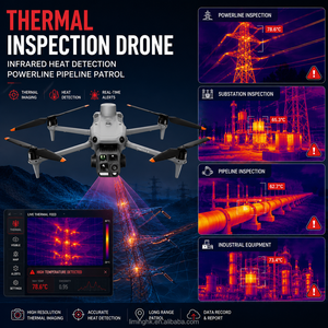 Drone d'inspection thermique MATRICE 4T, UAV infrarouge 4T pour lignes électriques, postes de transformation, pipelines, sauvetage incendie, sécurité, système de patrouille nocturne - Product Image 1