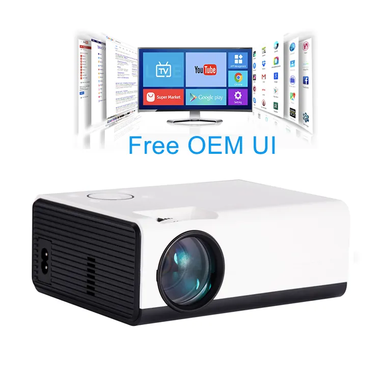 IHOMELIFE T10 Mini HD Projector Portable 2200 lumen Dual Wifi Built-in Speaker Projector 4k Android Smart