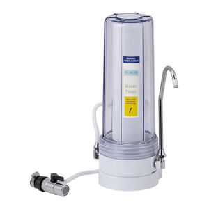 Filtre à eau manuel pour comptoir de cuisine, à robinet unique, avec cartouches de charbon actif et de sédiments (matériau PP) - Product Image 4