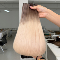 Extensions de cheveux Genius Weft en gros d'usine, 100% naturelles, alignées sur les cuticules, double épaisseur, cheveux humains russes, peuvent être coupés