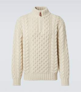 Pull-over d'affaires pour homme de style Old Money personnalisé |   Tricot épais d'hiver à col montant torsadé avec logo brodé - Product Image 1