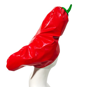 Chapeau fantaisie piment rouge brillant, accessoire de costume amusant sur le thème de la nourriture pour Halloween, carnaval, cosplay et fêtes - Product Image 2