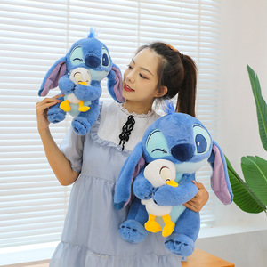 2025 baru ukuran besar lucu Anime bebek Lilo Stitch 2 boneka hewan Super lembut mainan mewah hadiah untuk anak perempuan boneka lembut tas ulang tahun - Product Image 4