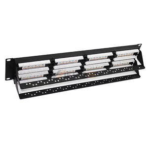 RJ45 keystone kedi 5E CAT5E UTP korumasız 48 Port 19 inç 2U modülü Patch Panel kablo yöneticisi