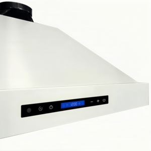 Electric Household 48 Inch 1800CFM Custom Range Hood Delayed Shut Remote Control 3-Speed Baffle Filter White Stainless Steel - Product Image 2