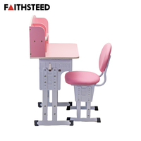 Ensemble de bureau et chaise ergonomiques pour enfants, hauteur réglable, table d'écriture pour enfants avec étagère de rangement pour la maison et l'école