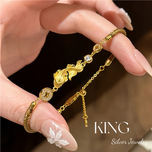 Collier pendentif Koi en argent sterling S925 plaqué or, style chinois, pour un usage quotidien, unisexe, de la marque King Silver Jewelry - Product Image 3