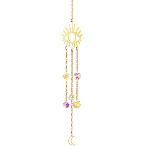 Style bohème 6pcs Crystal Sun Catcher Ornement suspendu avec pendentif chaîne pour la décoration intérieure - Product Image 5