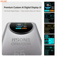 OEM/ODM Vente en gros Batterie externe semi-solide 20000mAh 45W/65W PD à charge rapide pour 4 appareils avec écran TFT circulaire IA MH857C