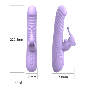 Jouets sexuels pour adultes en gros, masseur corporel en forme d'éléphant violet, gode G-spot, vibrateur à insérer avec 10 modes de vibration, étirement et chauffage - Product Image 6