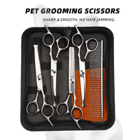 Kit de toilettage pour animaux de compagnie professionnel en acier inoxydable, pliable, portable, 8 en 1, avec ciseaux de nettoyage pour chiens et chats