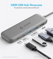 SYONG ODM OEM Usine 5-en-1 USB C X3 USB-A X2 Hub avec 4 ports USB 3.0 USB2.0 et 100W Power Delivery pour Anker pour HP
