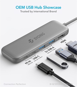 Syong ODM OEM nhà máy 5-in-1 <span class=keywords><strong>USB</strong></span> C X3 <span class=keywords><strong>USB</strong></span>-A X2 <span class=keywords><strong>HUB</strong></span> với <span class=keywords><strong>4</strong></span> cổng <span class=keywords><strong>USB</strong></span> <span class=keywords><strong>3.0</strong></span> <span class=keywords><strong>USB2.0</strong></span> và 100W Giao hàng điện cho Anker cho HP - Product Image 6