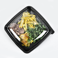 9 "32oz jetable micro-ondable à emporter boîte en plastique PP repas préparé récipient d'emballage à emporter avec couvercle