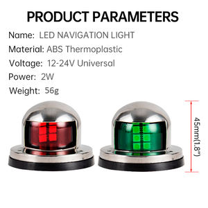 LED 보트 항해등 빨강 녹색 보우 신호등 방수 스테인리스 컬러 해양 항해등 - Product Image 2