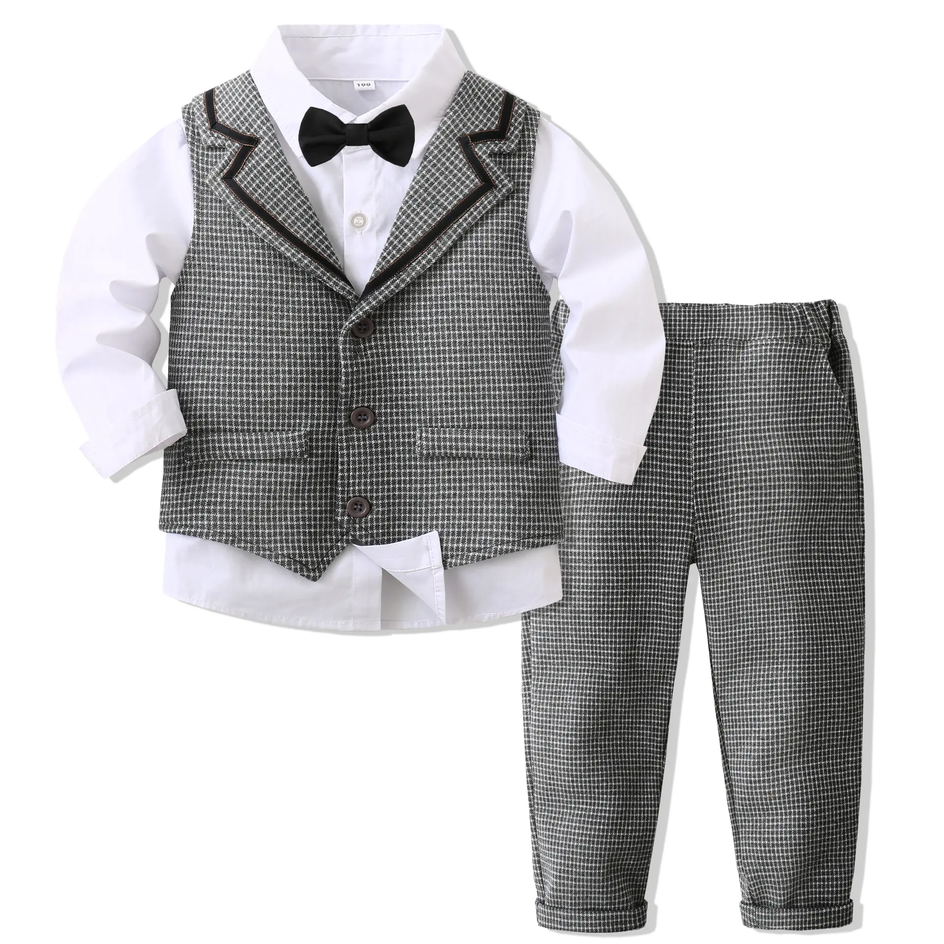 Boutique Toddler Formal Dress 5 Years Boy Suit for Kids Boy Clothes 1 to 2 Years for Wedding Baby Set Shirts Vest Pants Birthday