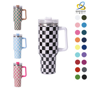 Stanley 40oz Checkerboard Tumbler With Straw Travel <b>Mug</b> Insulated Stainless Steel <b>Large</b> Capacity Drop Proof - Product Image 4