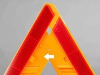 3 packs de panneaux de signalisation réfléchissants pour assistance routière d'urgence Kit triangulaire en métal et aluminium Panneaux de signalisation de sécurité