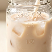 Pot en verre Mason vide écologique de 16 oz avec marquage de mesure pour le stockage des aliments, des boissons et du café infusé à froid