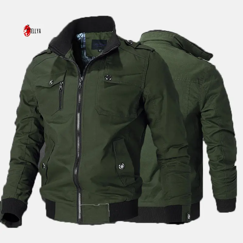 5XL New Fashion Collar Cotton Zip Up Jacket Casual Bomber Men's Winter Jacket Wholesale for Men