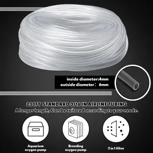 4mm Haute Qualité Couleur Personnalisée FISCH TANK Produit Plastique Airline Tubes Flexibles Aquarium Air Line Sacs Plastique Blanc 2l PEITESHI